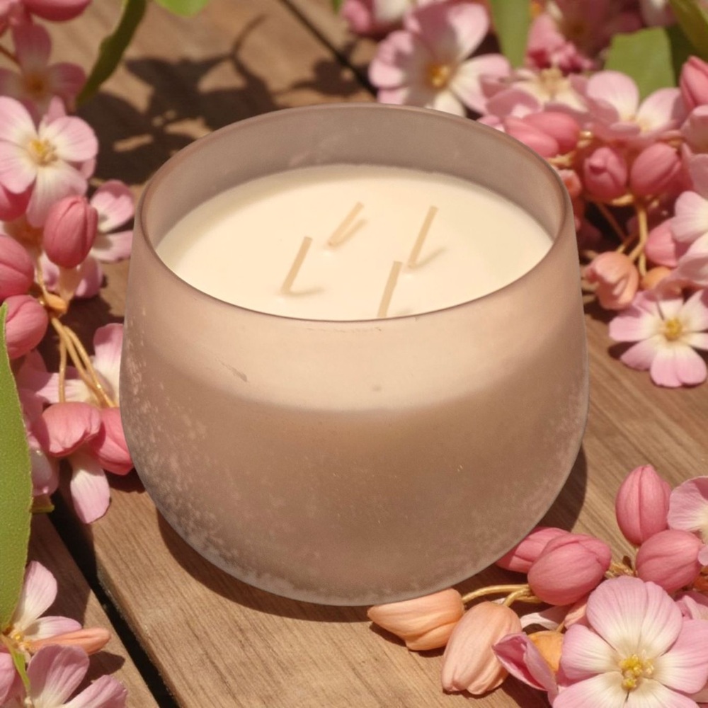 Frosted Glass Casaluna 4 wick Candle - Tranquility